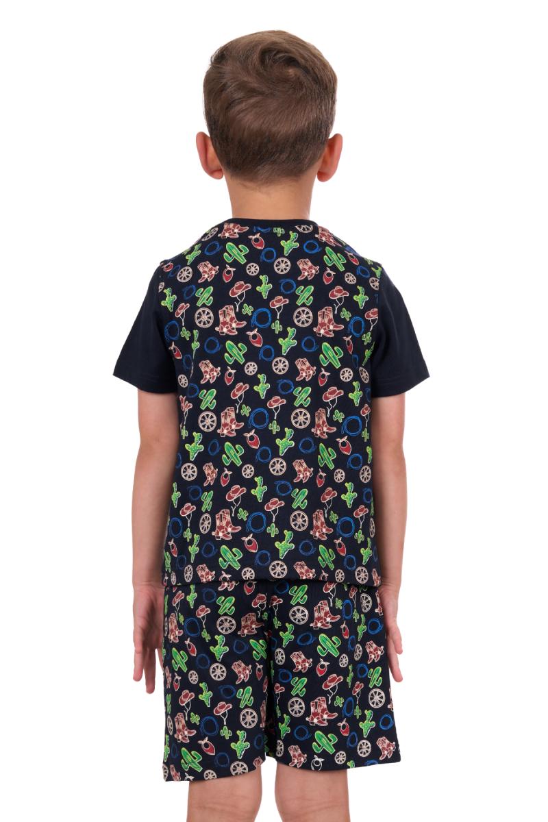 Pure Western Boy's Wild West Glow In The Dark PJS - NAVY