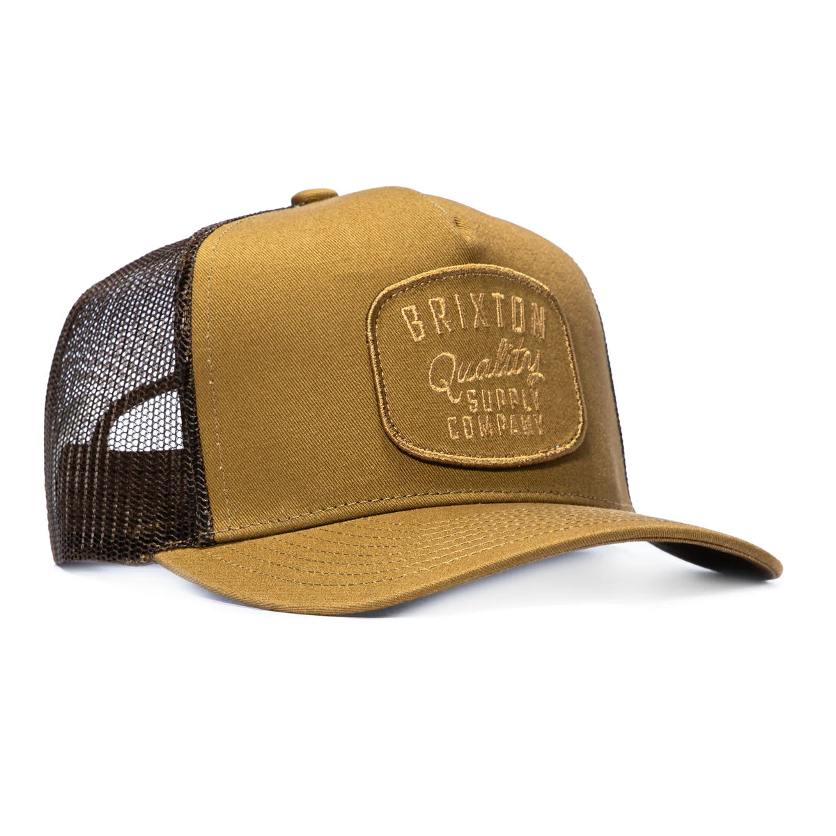 BRIXTON_HUBAL_MESH_SNAPBACK_TRUCKER_HAT_Khaki Dark Olive