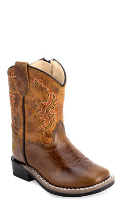 Old West Toddler Leather Broad Square Toe Boots (BSI2004)