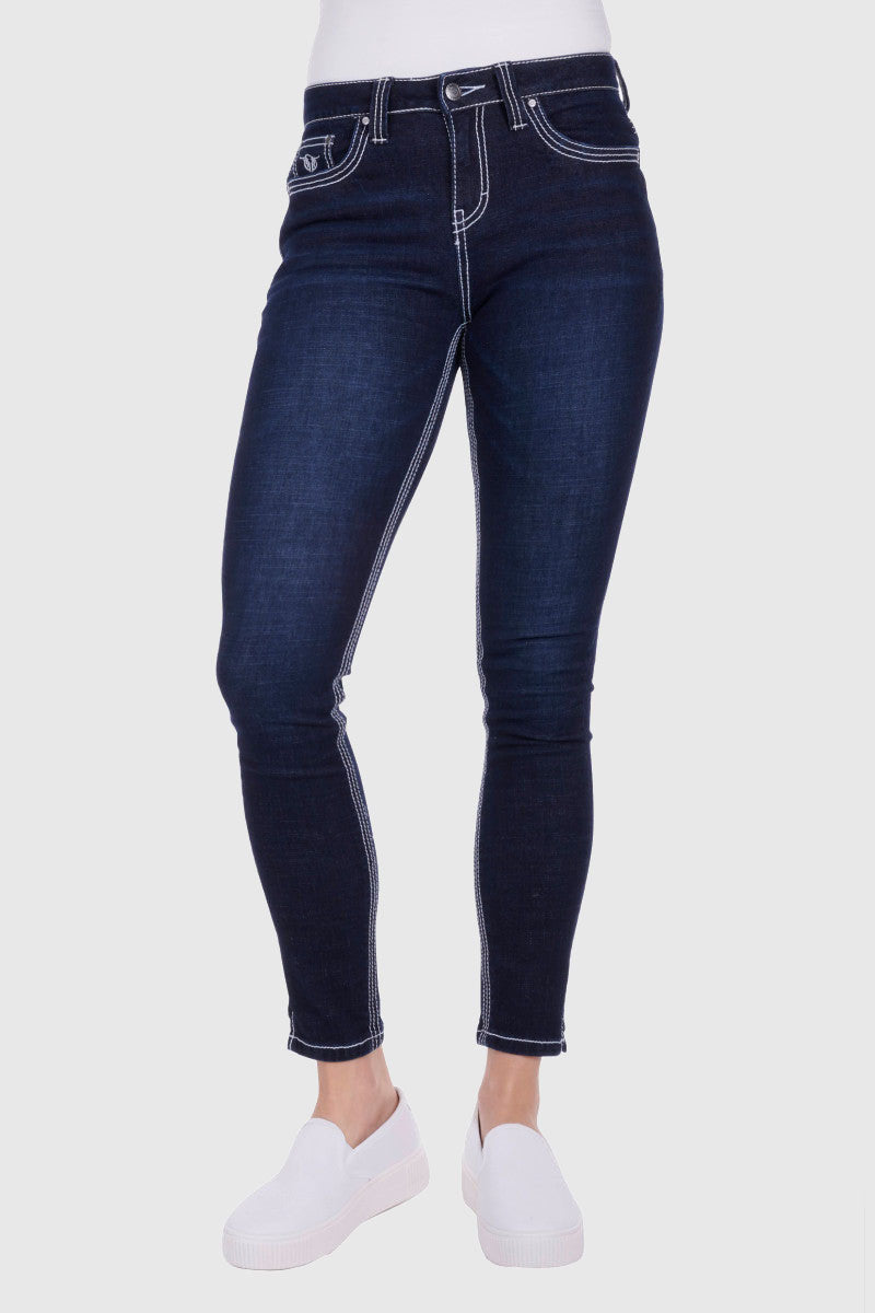 BULLZYE WOMEN'S ANNABELLE SUPER SKINNY JEAN (INDIGO WASH)
