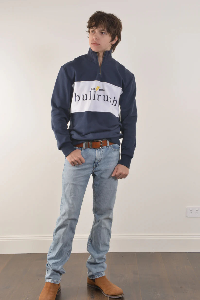 Bullrush Unisex Burra Zip Sweat - Navy