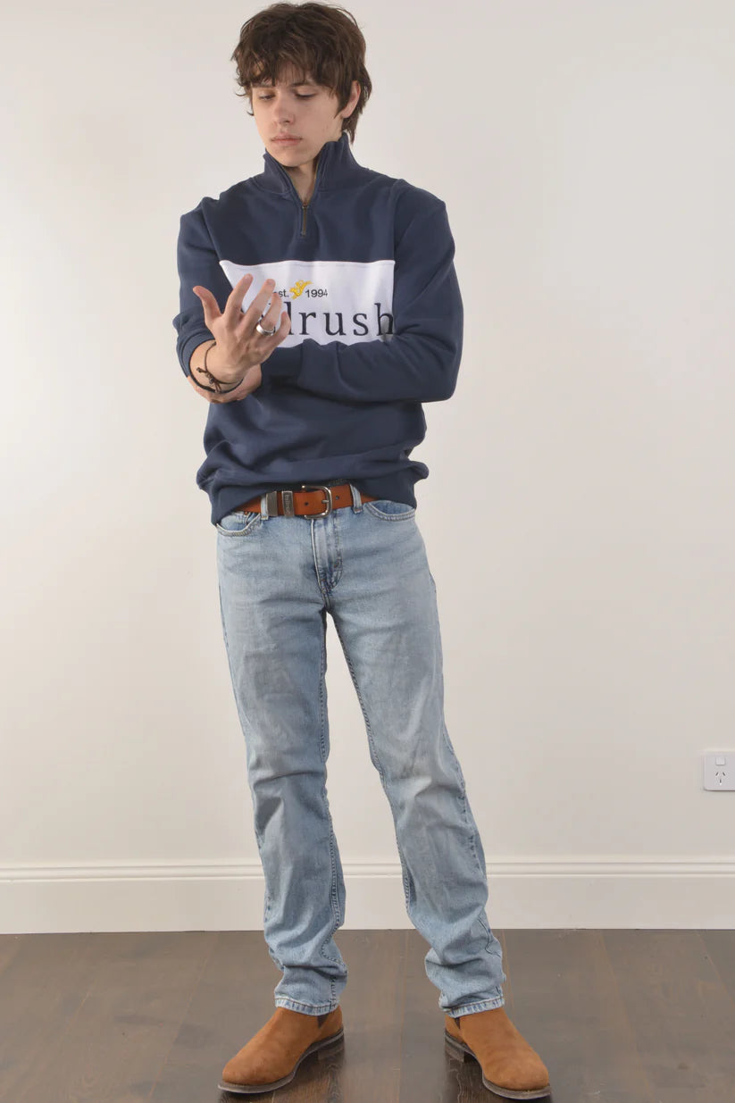 Bullrush Unisex Burra Zip Sweat - Navy