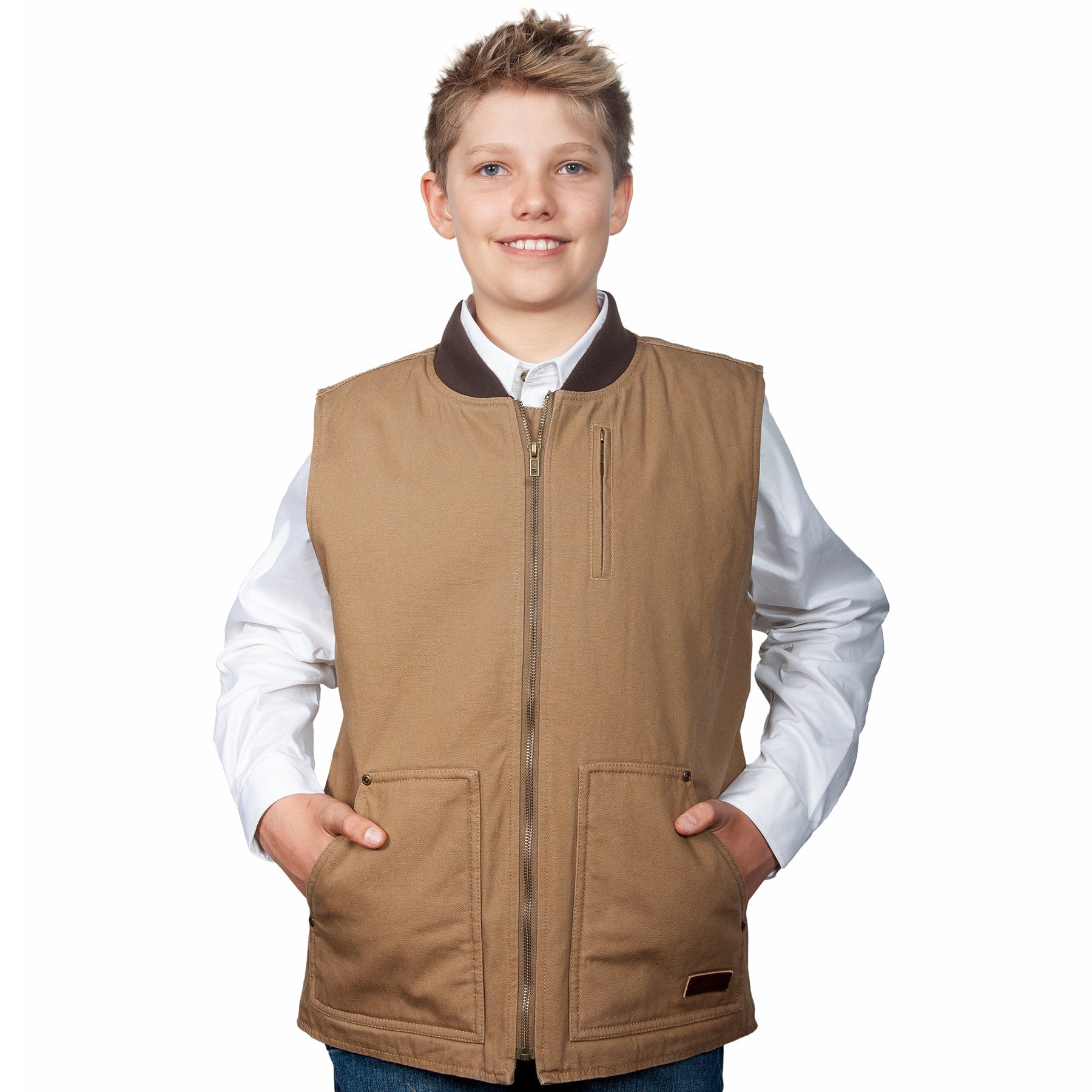 Just Country Kid's Junior Diamantina Vest_Khaki