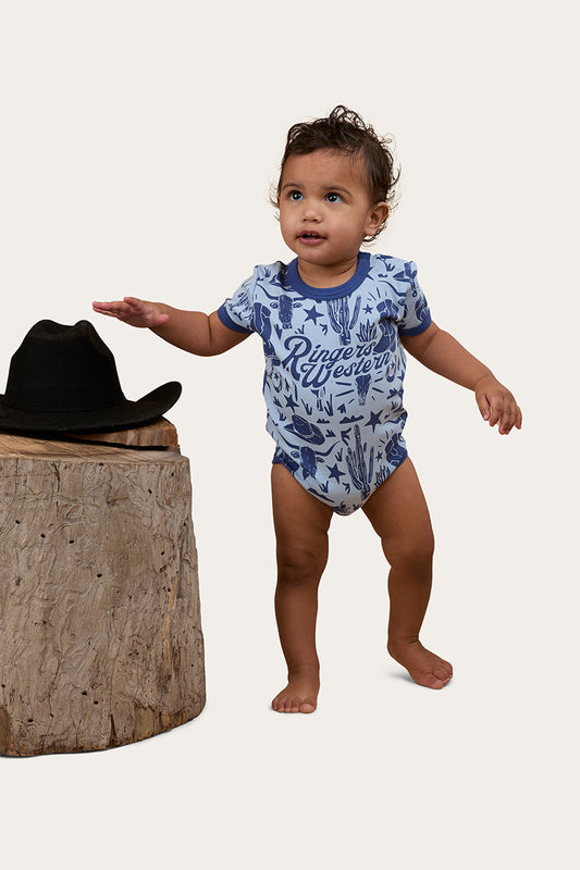 Ringers Western Babies Boot Scootin SS Romper - Dusk