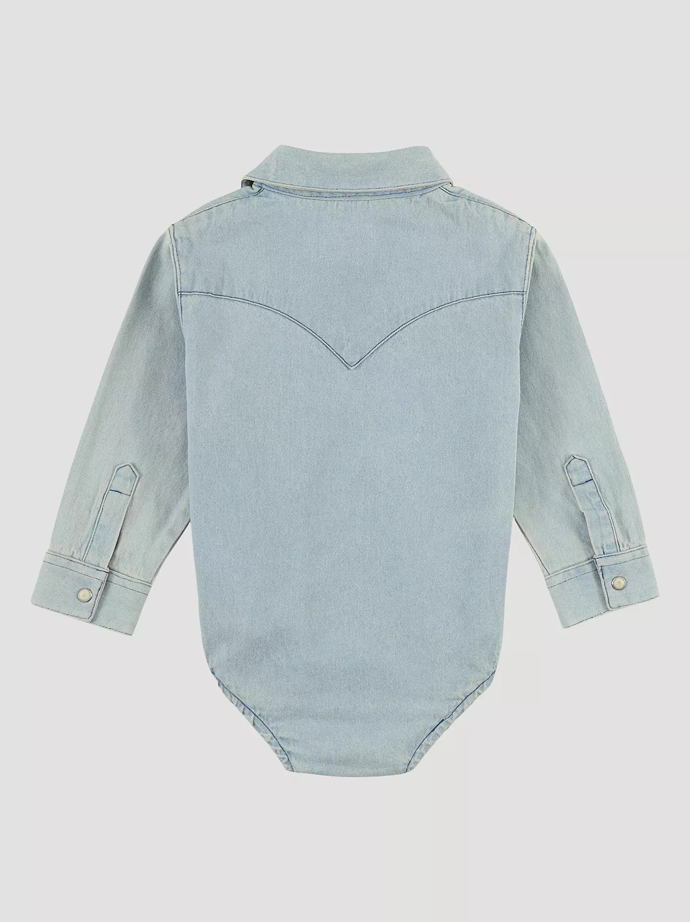 Wrangler Baby Boy Long Sleeve Faded Blue Denim Bodysuit