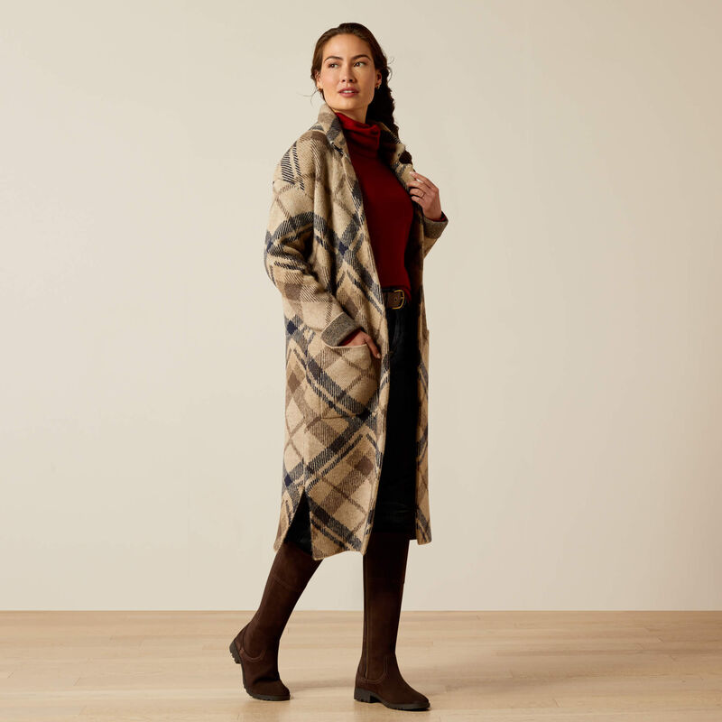 Ariat Women's Ballston Cardigan - Oatmeal Plaid