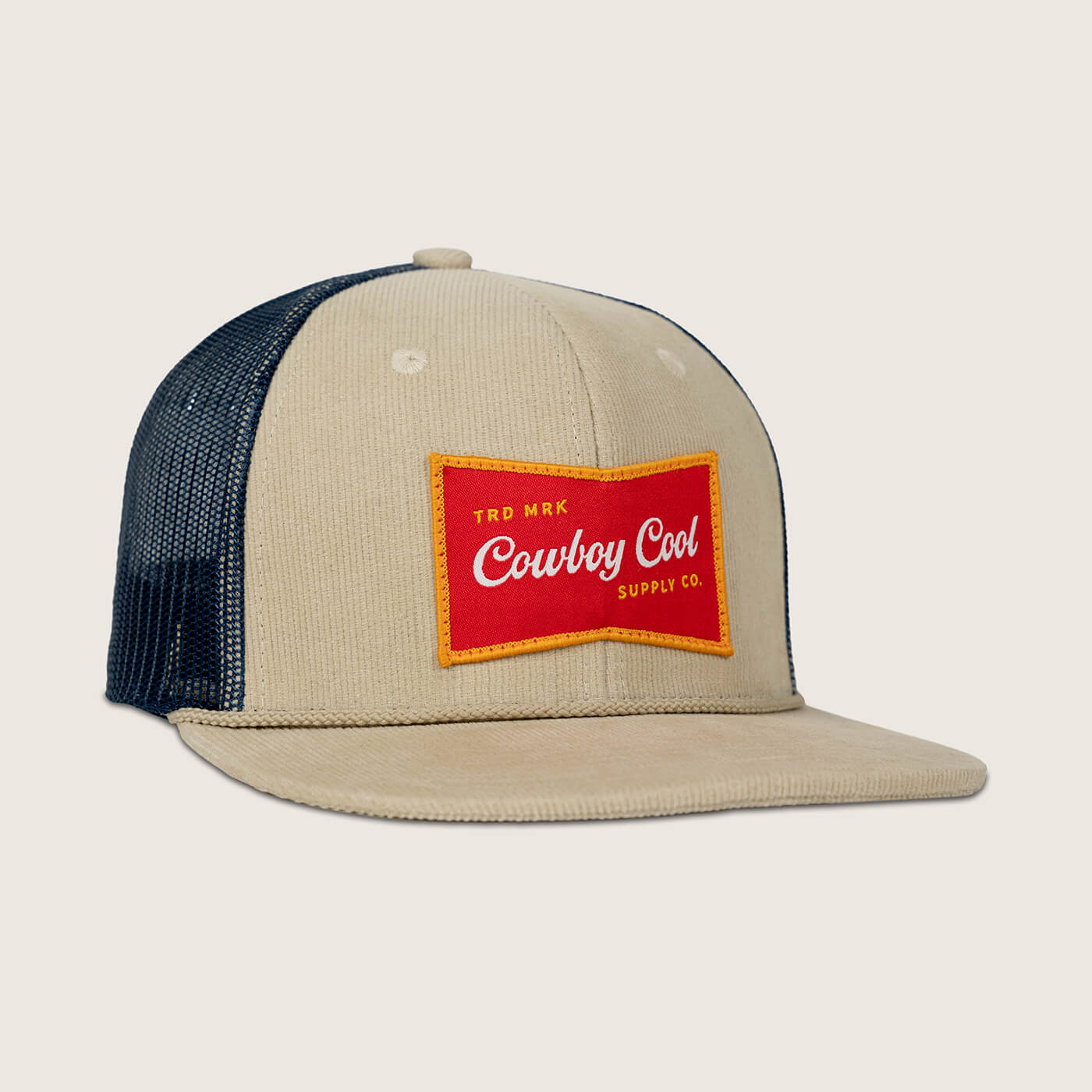 Cowboy Cool Banquet Hat Unisex - Tan/Navy