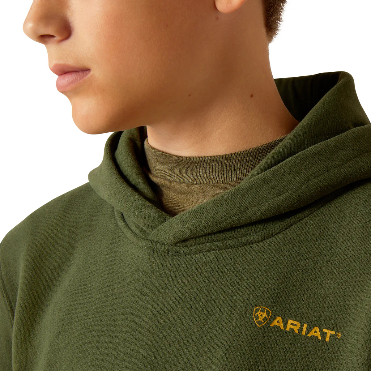 Ariat Boy's Barbwire Skull Hoodie - Dark Green