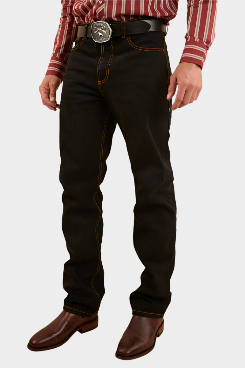 Ringers Western Mens Barrington Slim Fit Jeans 34L - Black