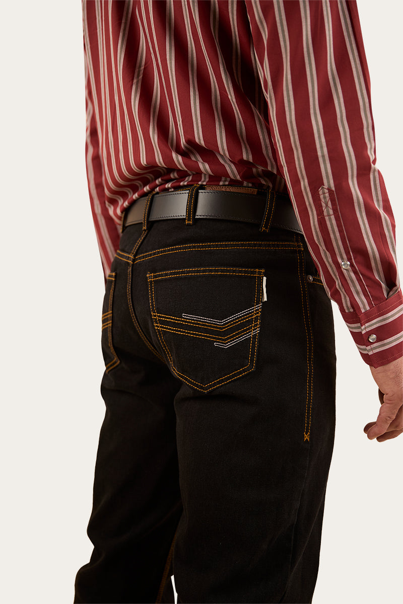 Ringers Western Mens Barrington Slim Fit Jeans 34L - Black
