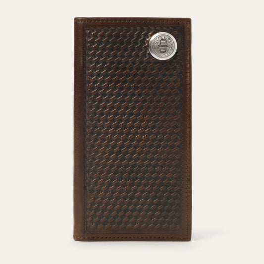 Stetson Men's Basket Weave Checkbook - Brown