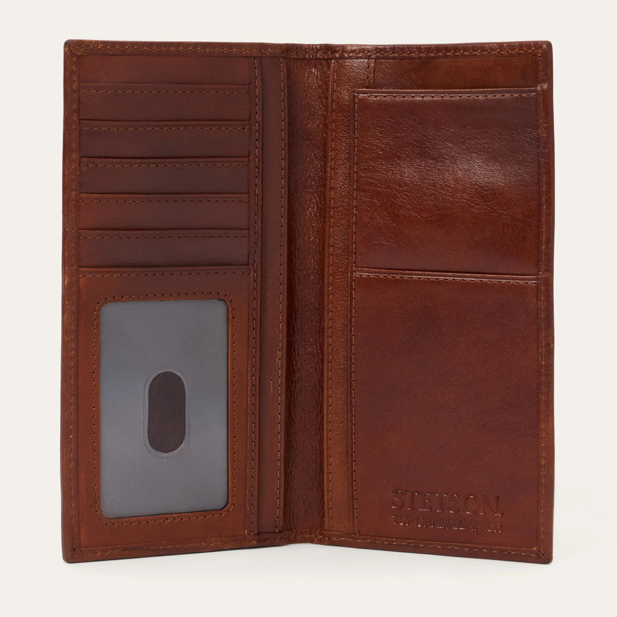Stetson Men's Basket Weave Checkbook - Brown