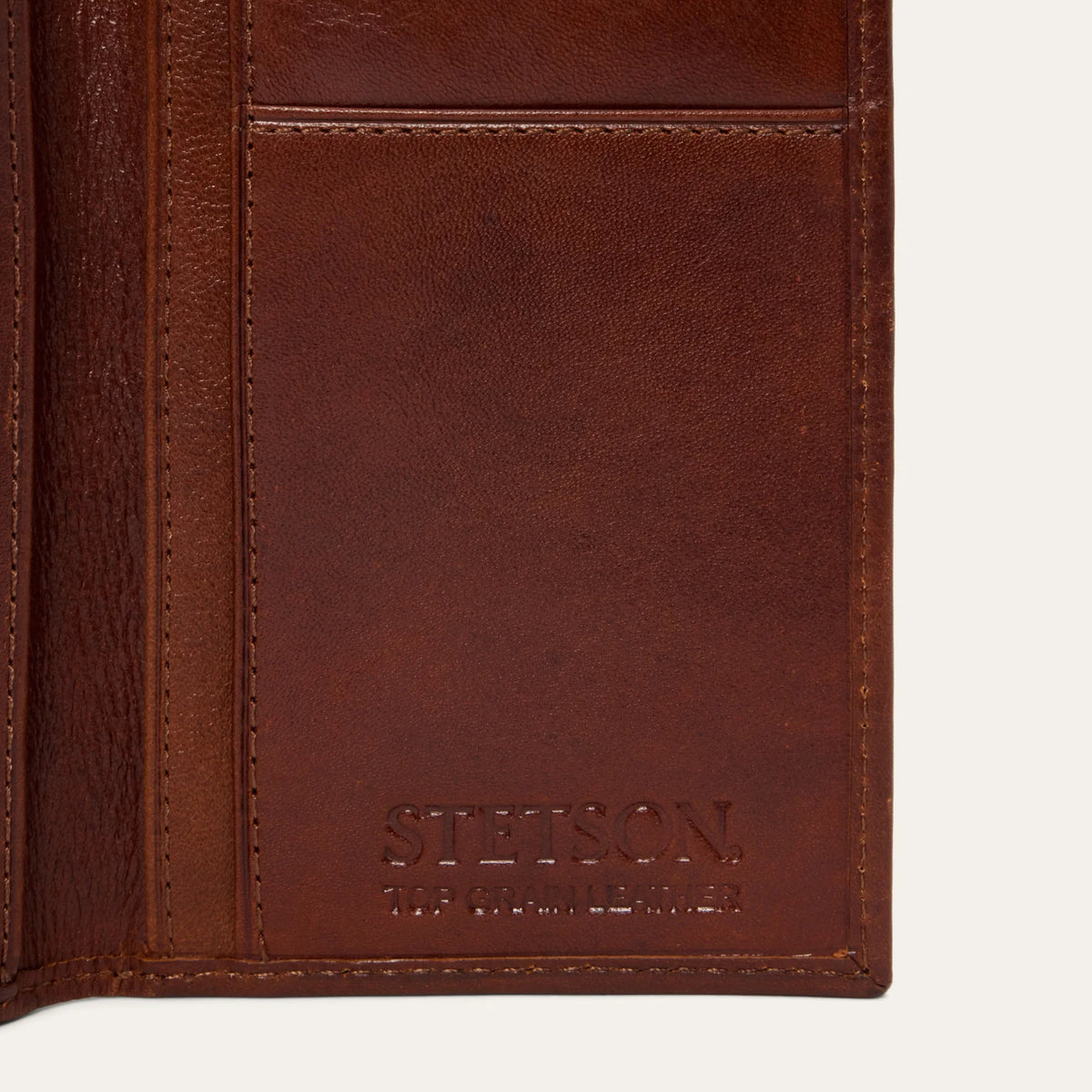 Stetson Men's Basket Weave Checkbook - Brown