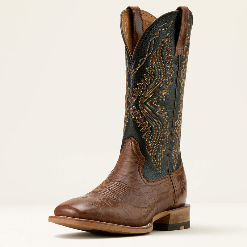 Ariat Baxter Cowboy Boot - DARK TAN|BLACK DEERTAN