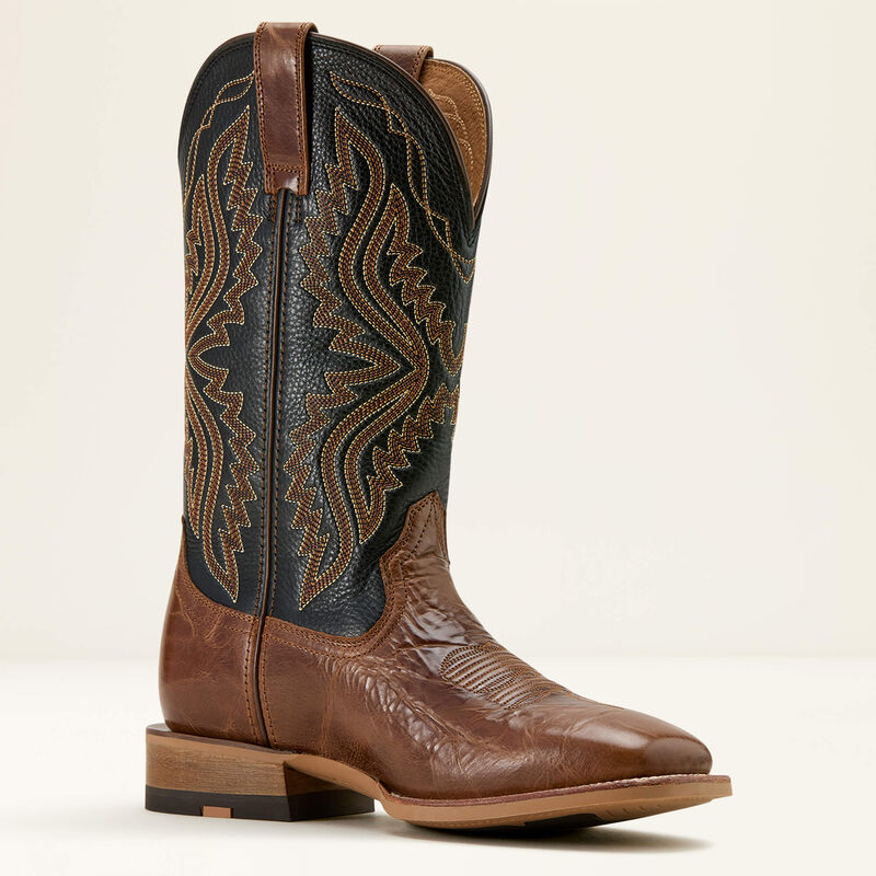 Ariat Baxter Cowboy Boot - DARK TAN|BLACK DEERTAN