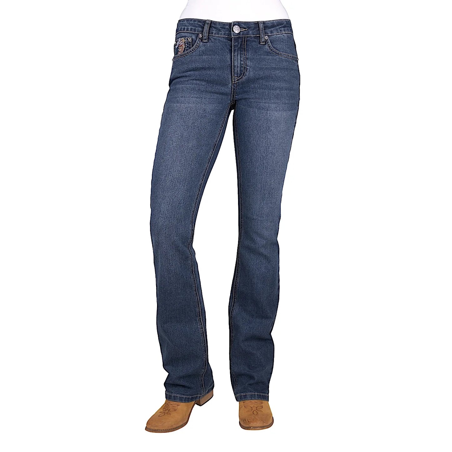 Pure Western Women's Bec Boot Cut Jean 34" Leg - Indigo