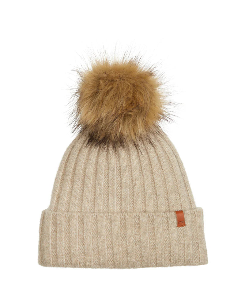 BekiWomensRecycled-PolyPomPomBeanie1_TAUPE