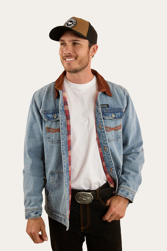 Ringers Western Men's Bellbrae Overshirt - Light  Wash Blue
