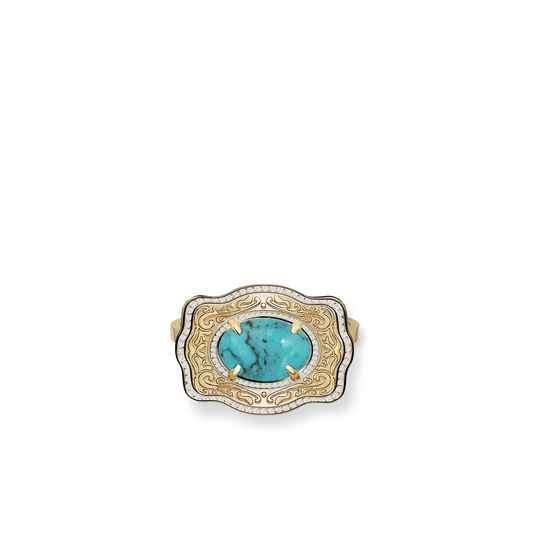 SpurWest Belt Buckle Ring (Oasis) Gold/6