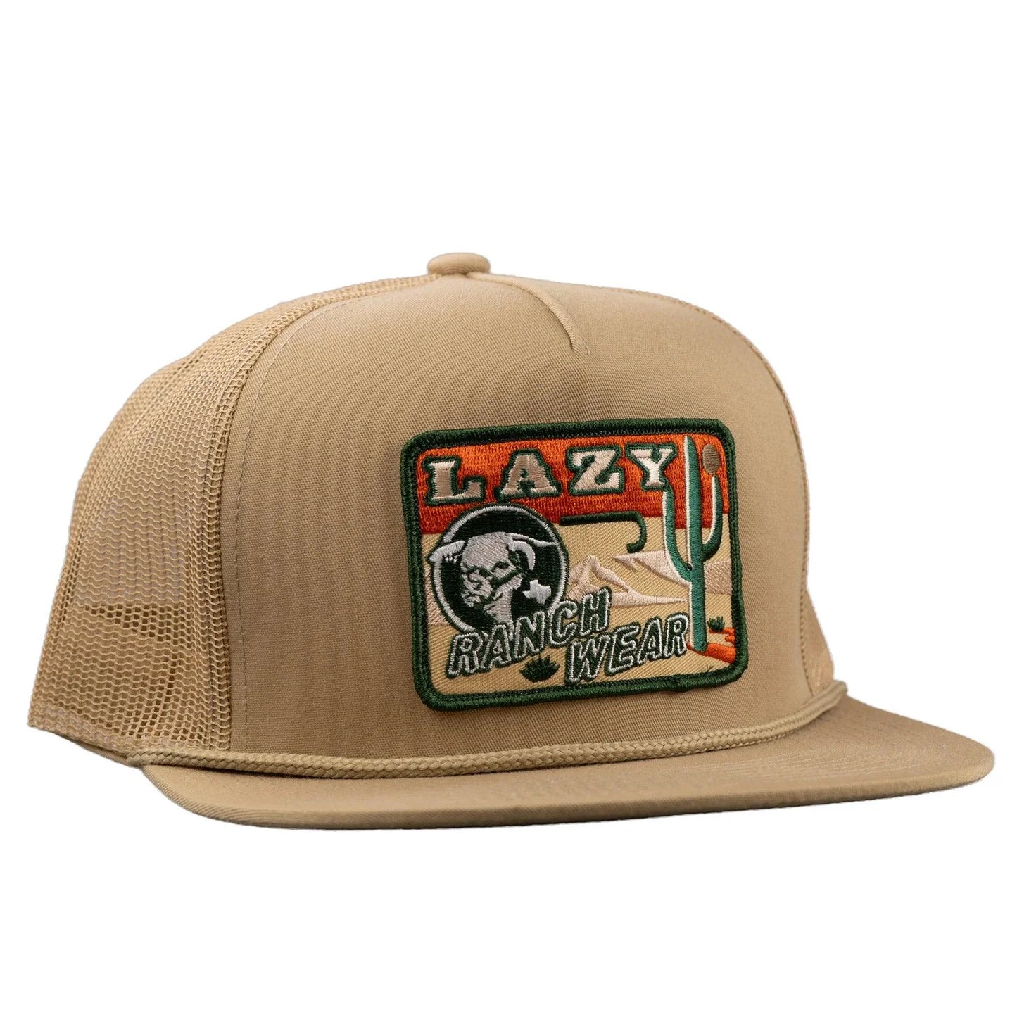 Lazy J Ranch Tan Big Bend Classic Rope Trucker Hat