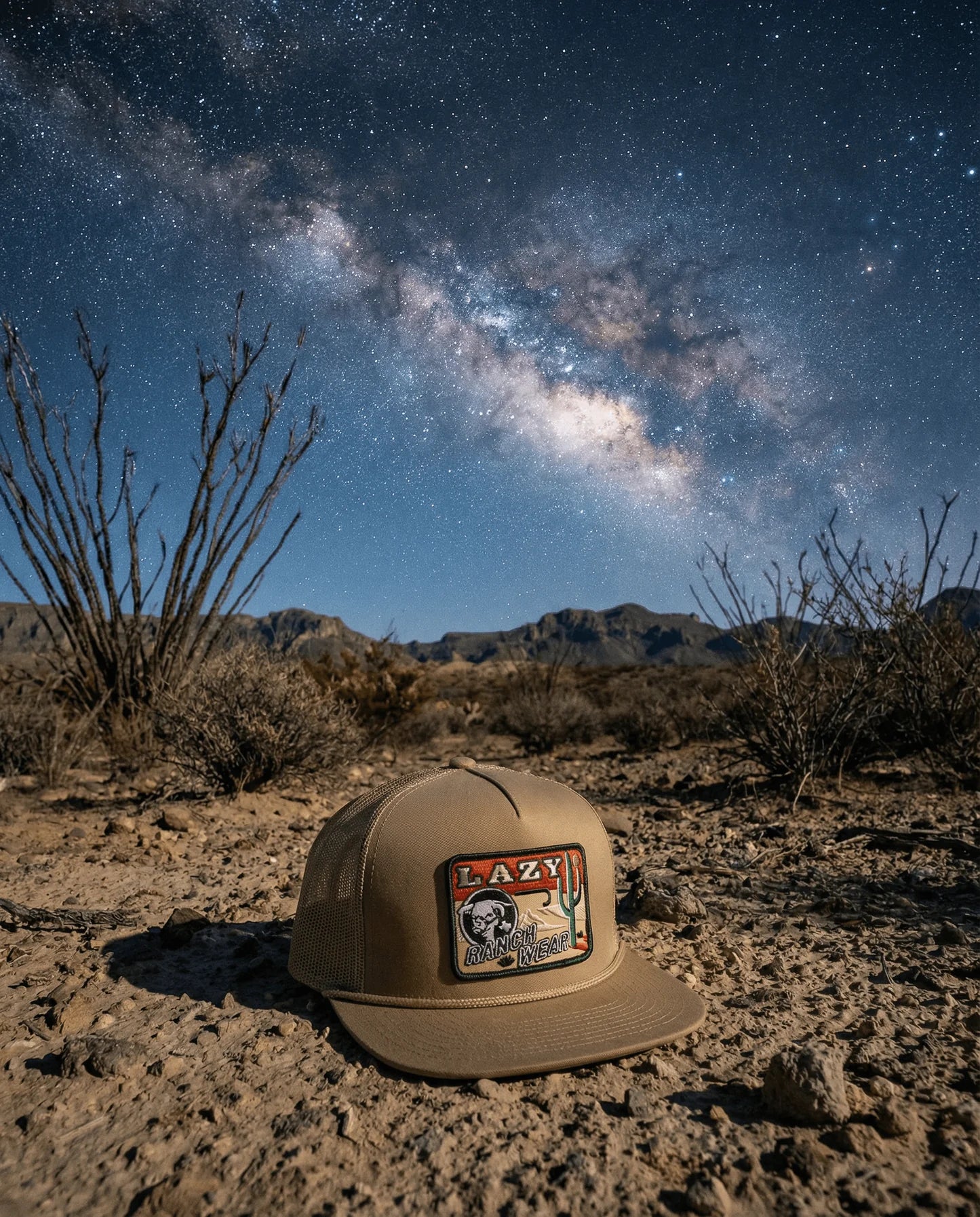 Lazy J Ranch Tan Big Bend Classic Rope Trucker Hat