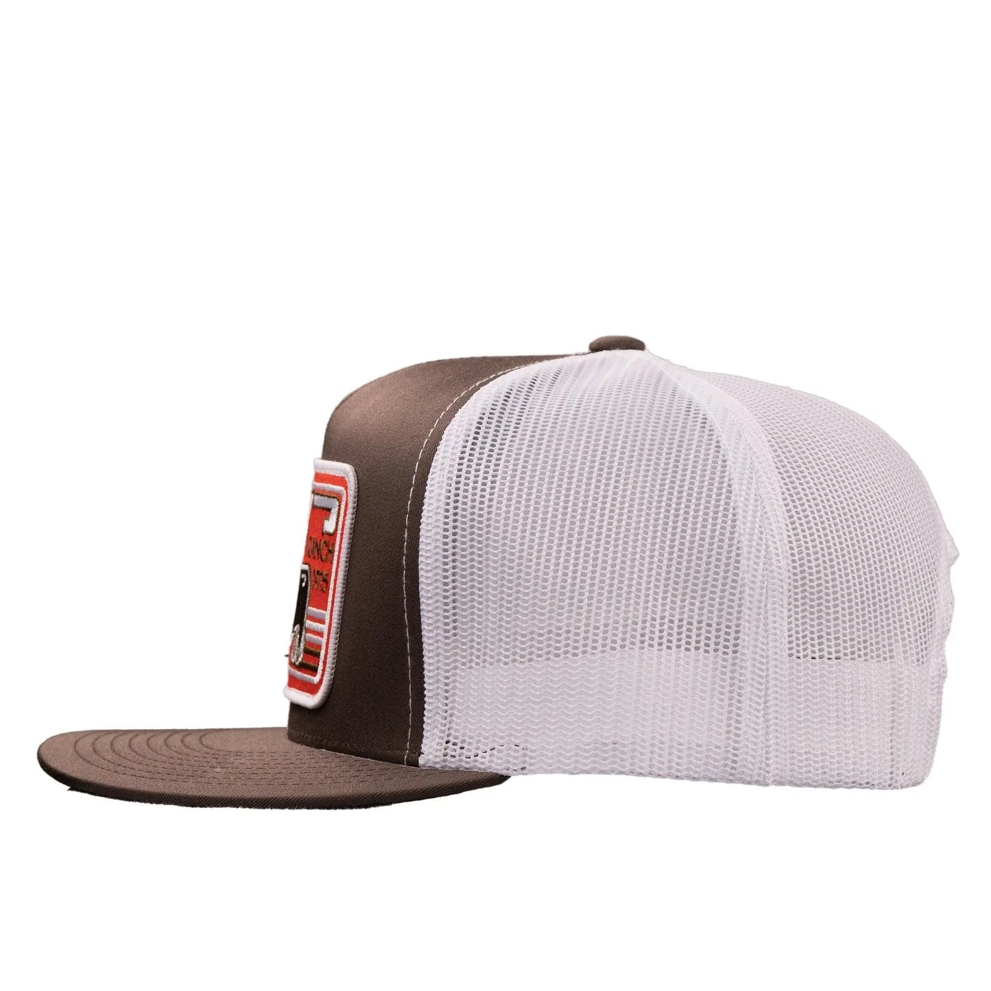 Lazy J Ranch Brown & White Big Red Classic Five Panel Trucker Hat