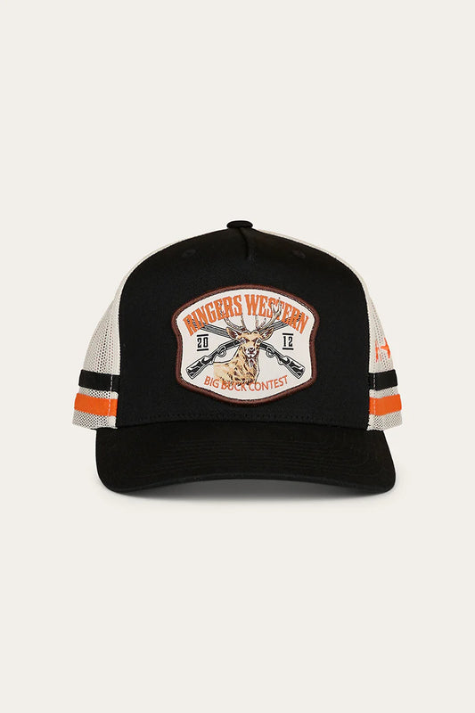 Ringers Western Big Buck Deep Fit Trucker Cap - Black