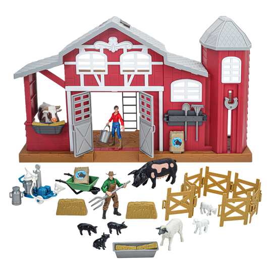 Big Country Adventure 38-Piece Dairy Barn Playset