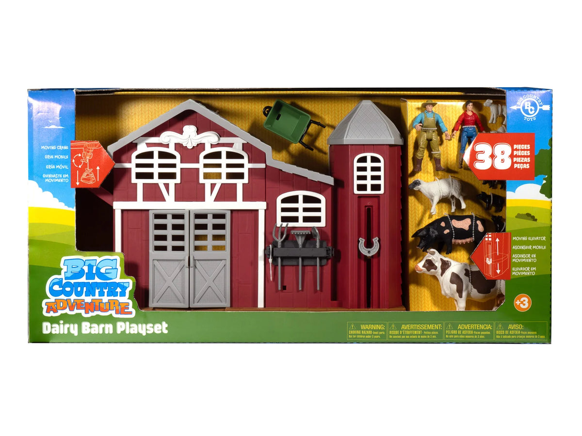 Big Country Adventure 38-Piece Dairy Barn Playset