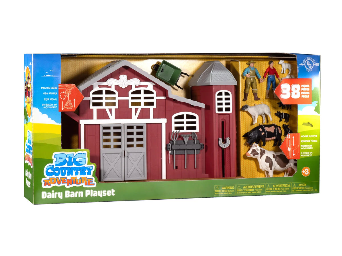 Big Country Adventure 38-Piece Dairy Barn Playset