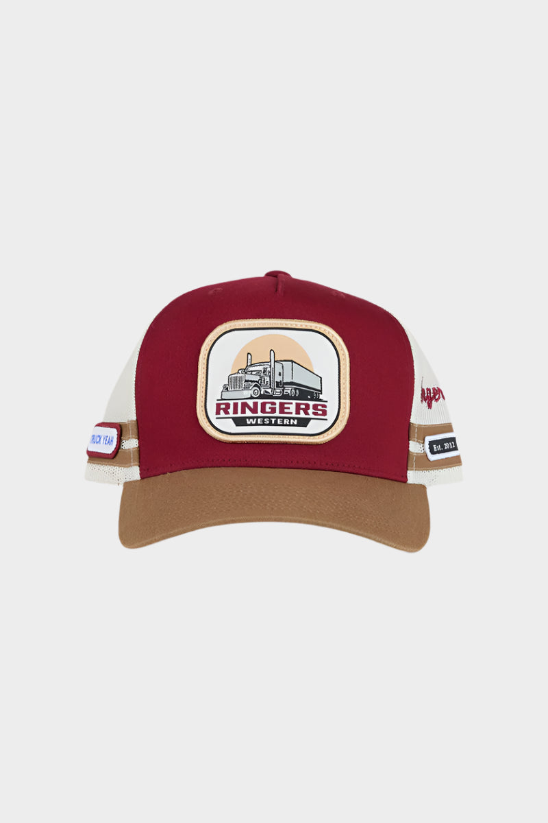 Ringers Western Big Rig Trucker Cap - Burgundy / Clay
