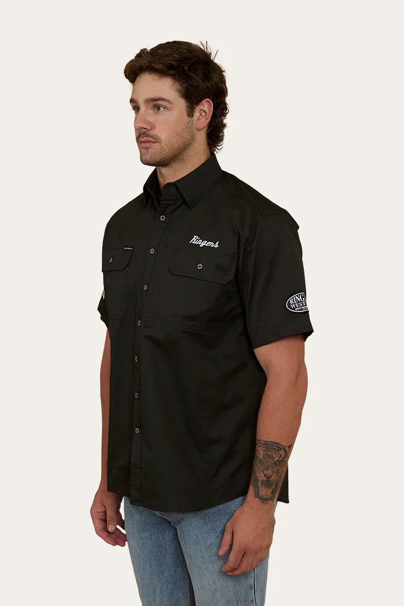 Ringers Western Mens Big Rig Short Sleeve Dress Shirt - Charcoal