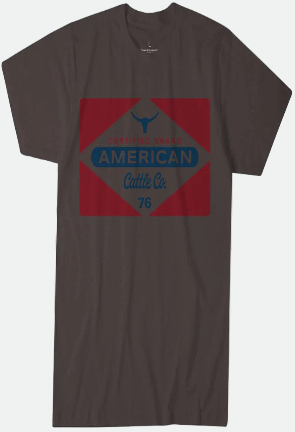 American Cattle Co. Men's Billboard Tee - Heather Brown