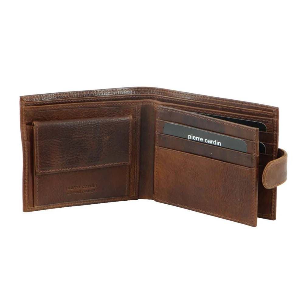 Pierre Cardin Men's Italian Leather Protected RFID Card Holder Wallet