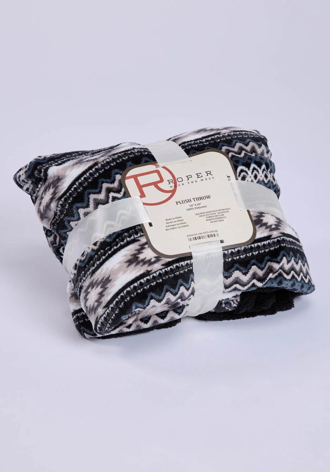 Roper Throw Rug Aztec Printed Fleece Blanket