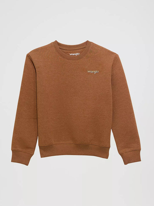 Wrangler Boy's Graphic Pullover Sweatshirt - Nails Brown