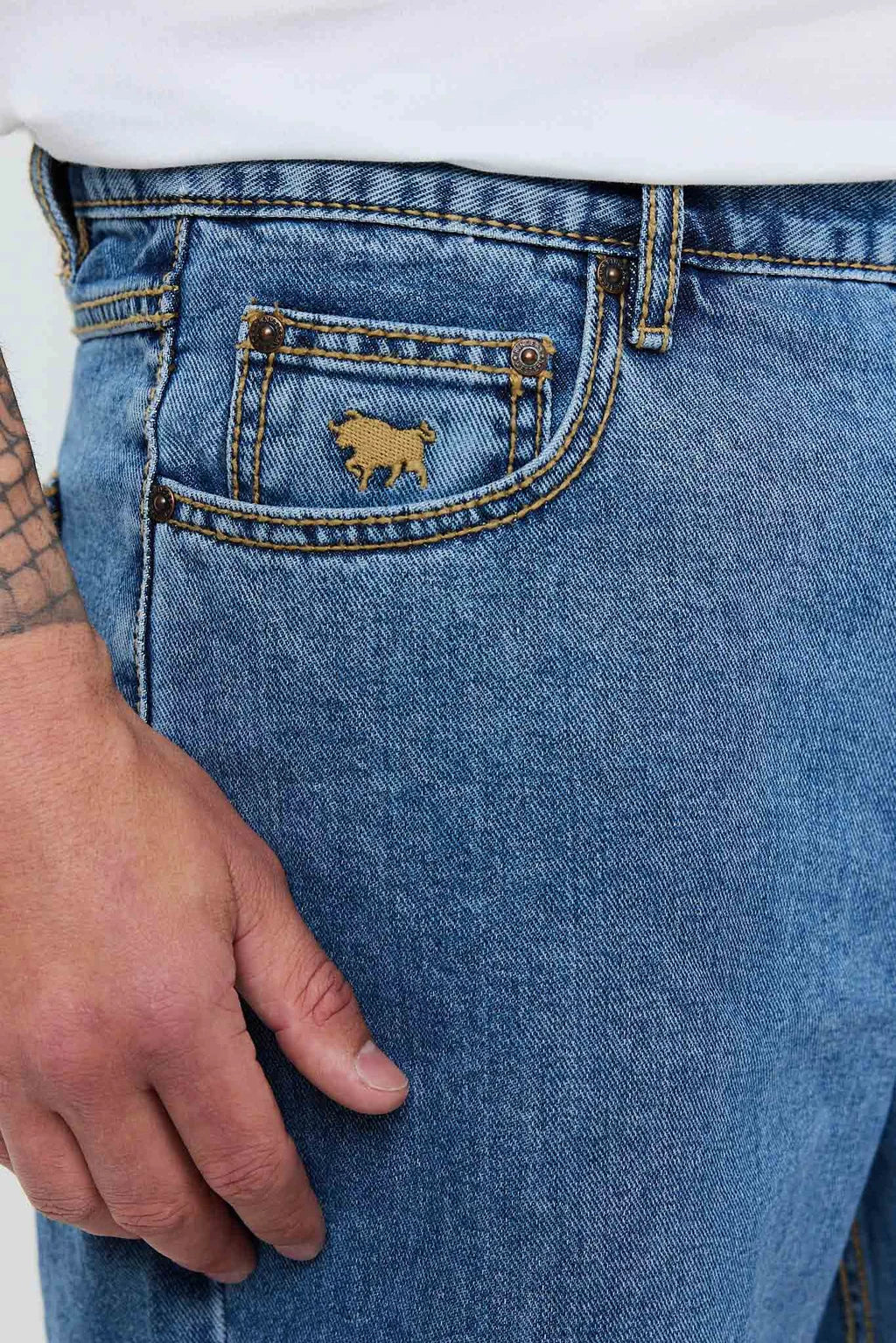 Ringers Western Bodie Men’s Denim Shorts - Mid Blue