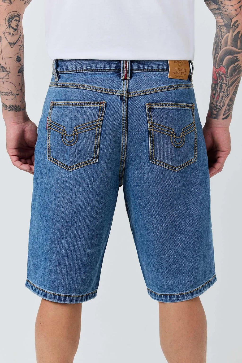 Ringers Western Bodie Men’s Denim Shorts - Mid Blue