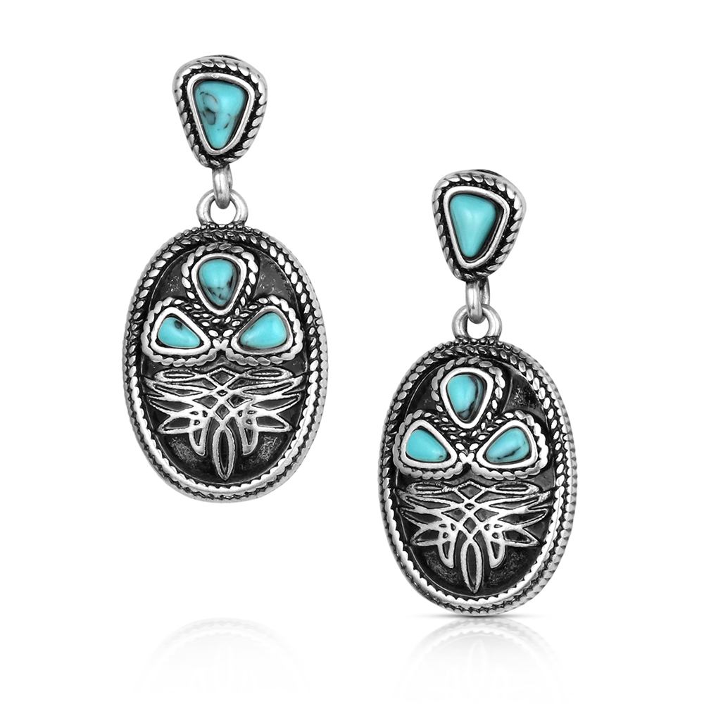 Montana Boot Stitch Turquoise Earrings