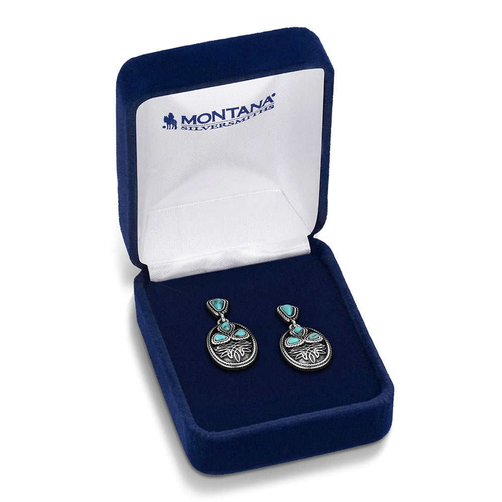 Montana Boot Stitch Turquoise Earrings