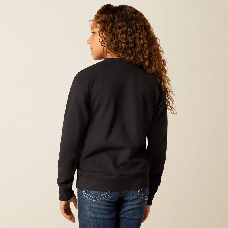 Ariat Girl's Booted Logo Sweatshirt - Black