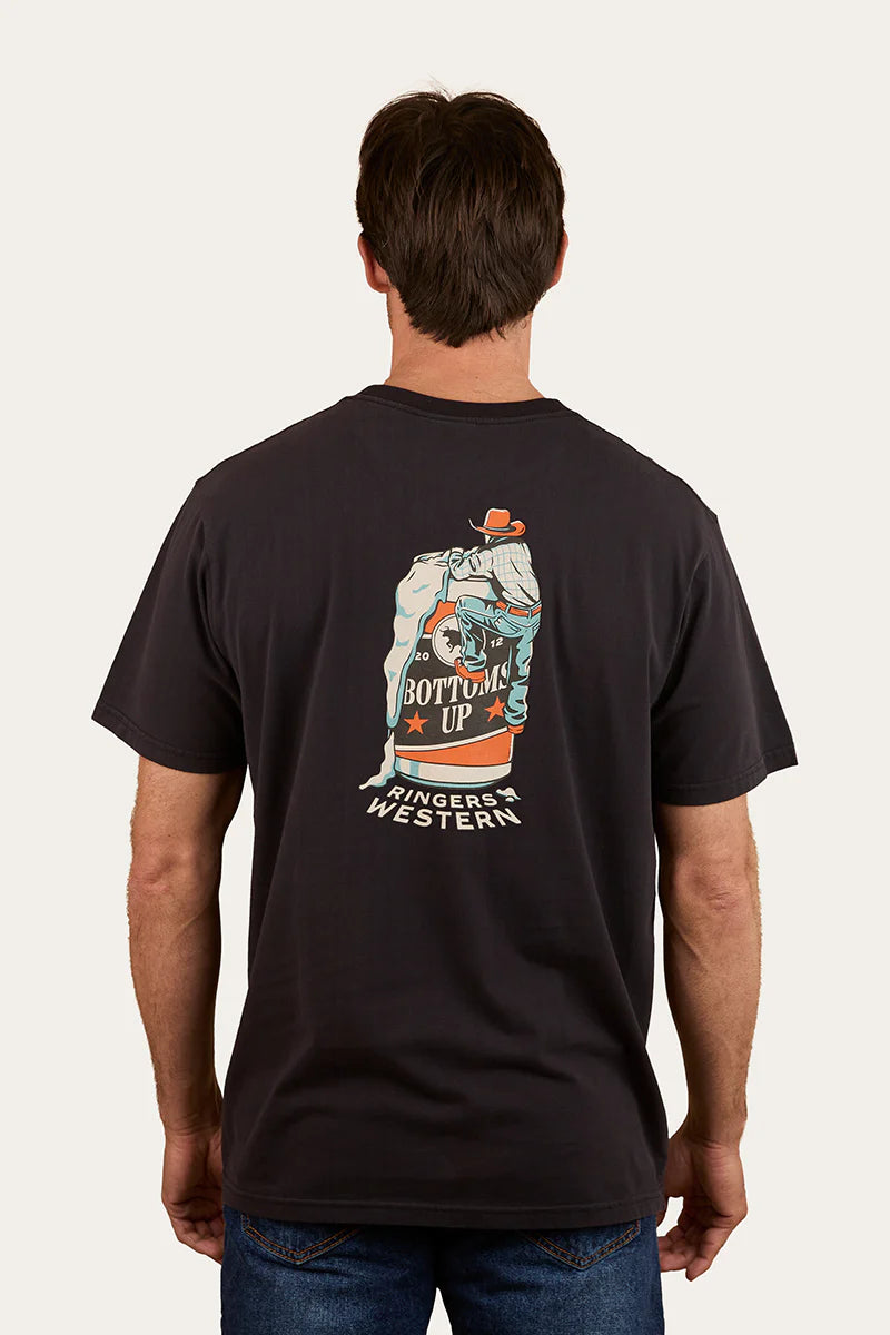 Ringers Western Mens Bottoms Up Loose Fit T-Shirt - Washed Black