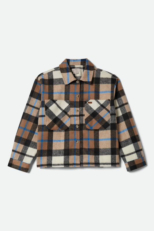 Brixton Women's Bowery Soft Brushed Flannel - Washed Black/Sand