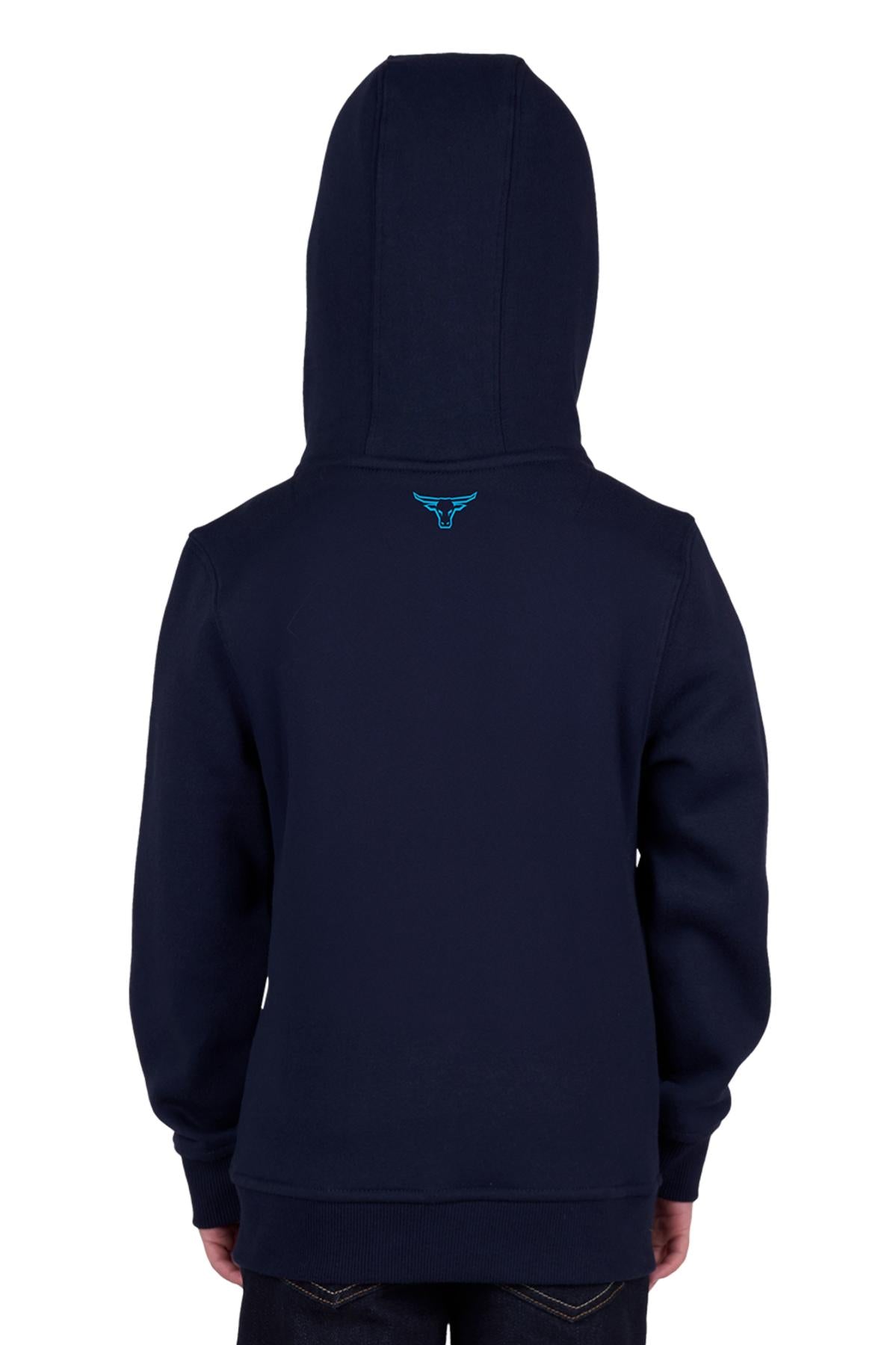 Pure Western Boy’s Carl Zip Through Hoodie - NAVY