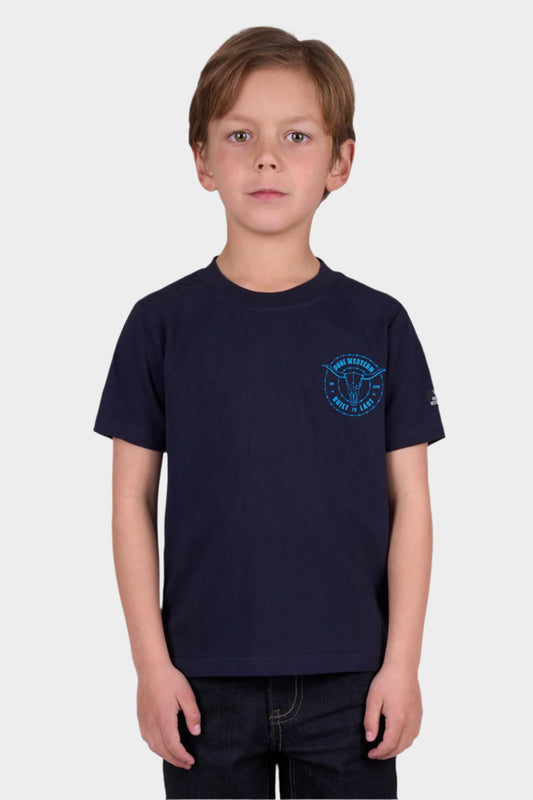 Pure Western Boy’s Walker Short Sleeve Tee - Navy
