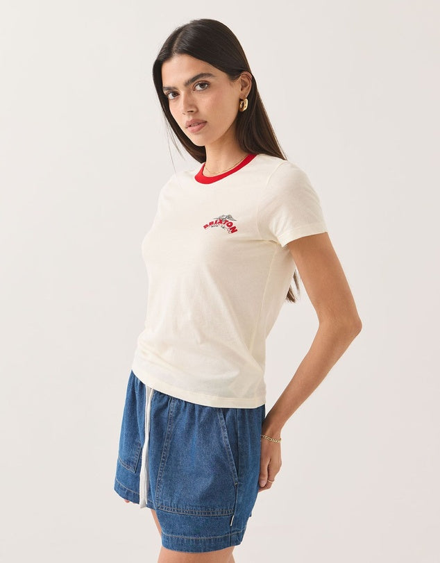 Brixton Women's Banner Slim Crew Tee - Off White