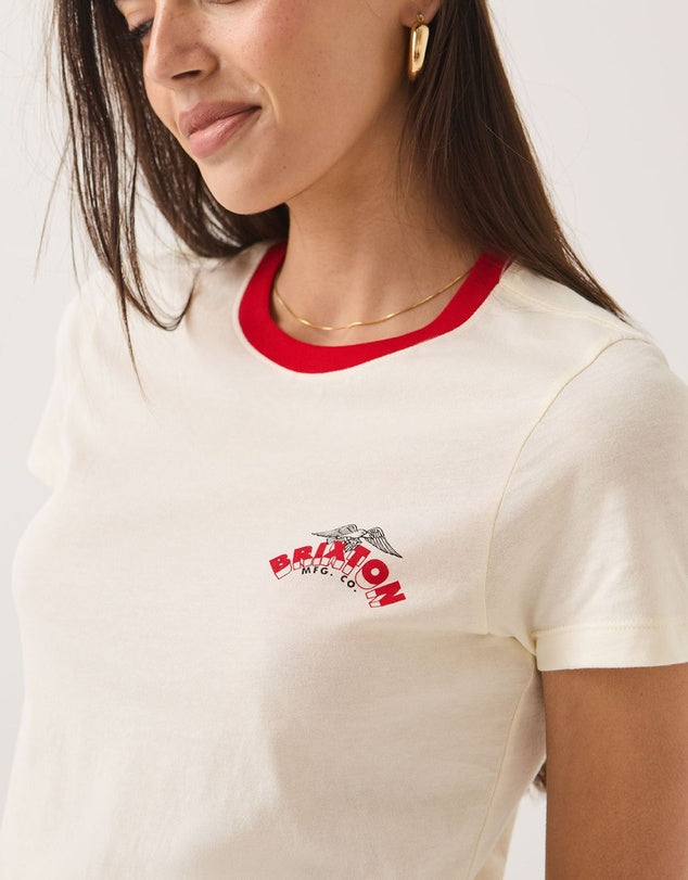 Brixton Women's Banner Slim Crew Tee - Off White