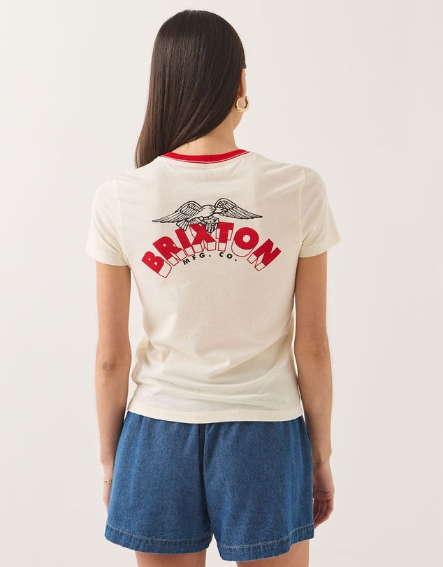 Brixton Women's Banner Slim Crew Tee - Off White