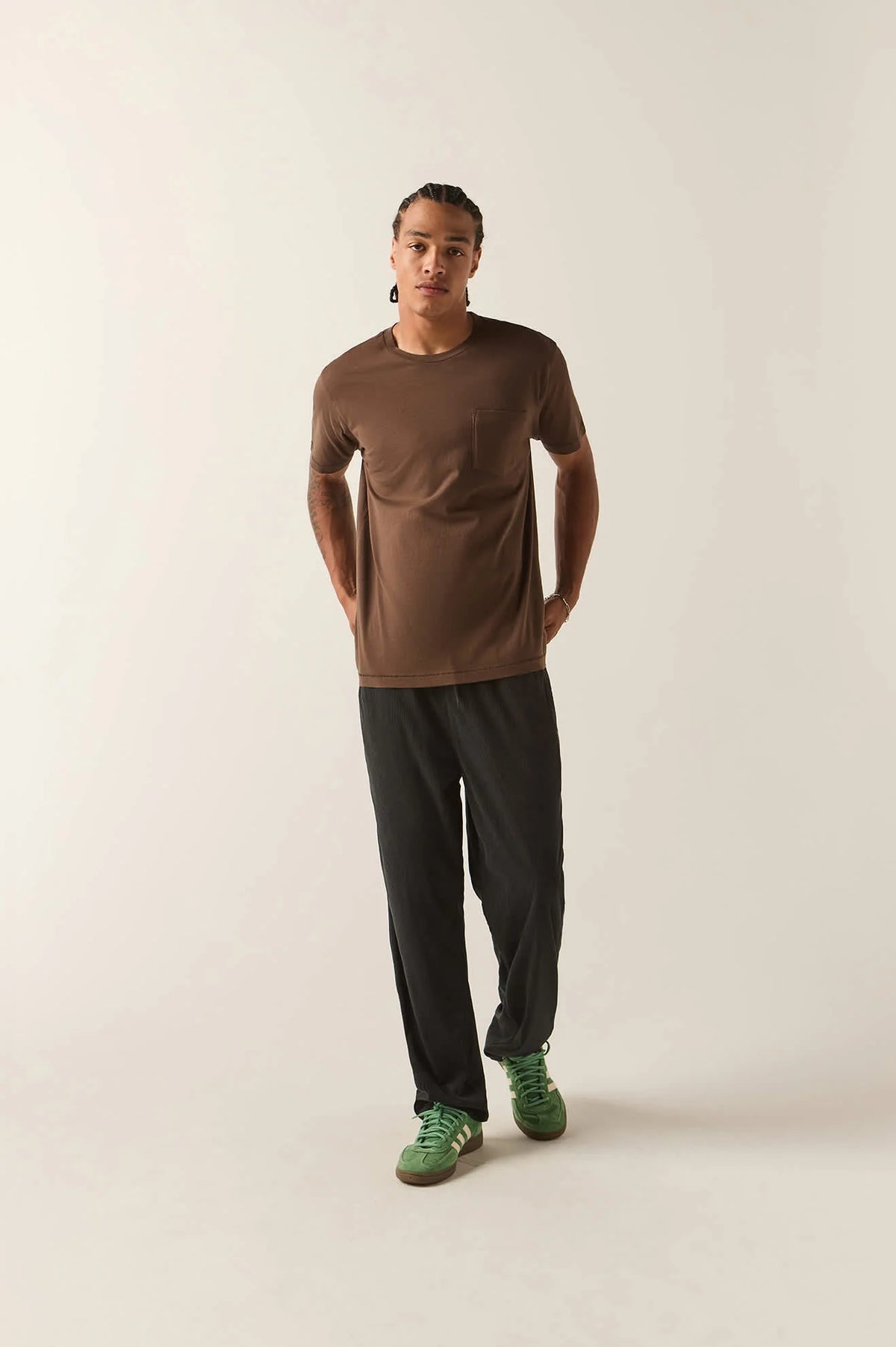 Brixton Men's Baseline Pocket T-Shirt - Walnut Brown Vintage Wash