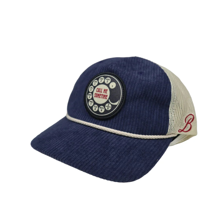 Brixton Call Me Sometime Trucker Hat Washed Navy Cord